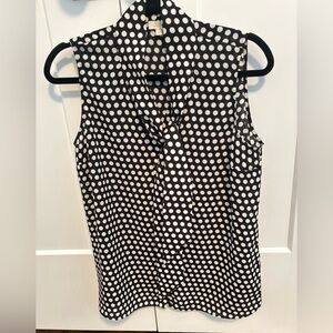 “Laura” Black and White Polka Dot Blouse